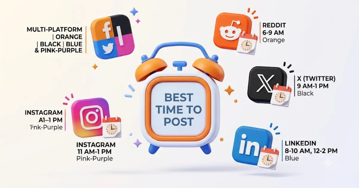The Best Time to Post on Reddit, X, LinkedIn, and Instagram in 2026 (Data From Real Campaigns)