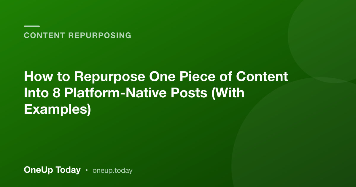 How to Repurpose One Piece of Content Into 8 Platform-Native Posts (With Examples)