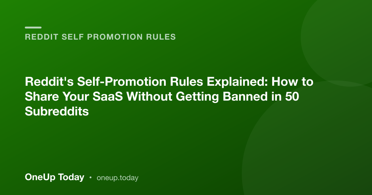 Reddit's Self-Promotion Rules Explained: How to Share Your SaaS Without Getting Banned in 50 Subreddits