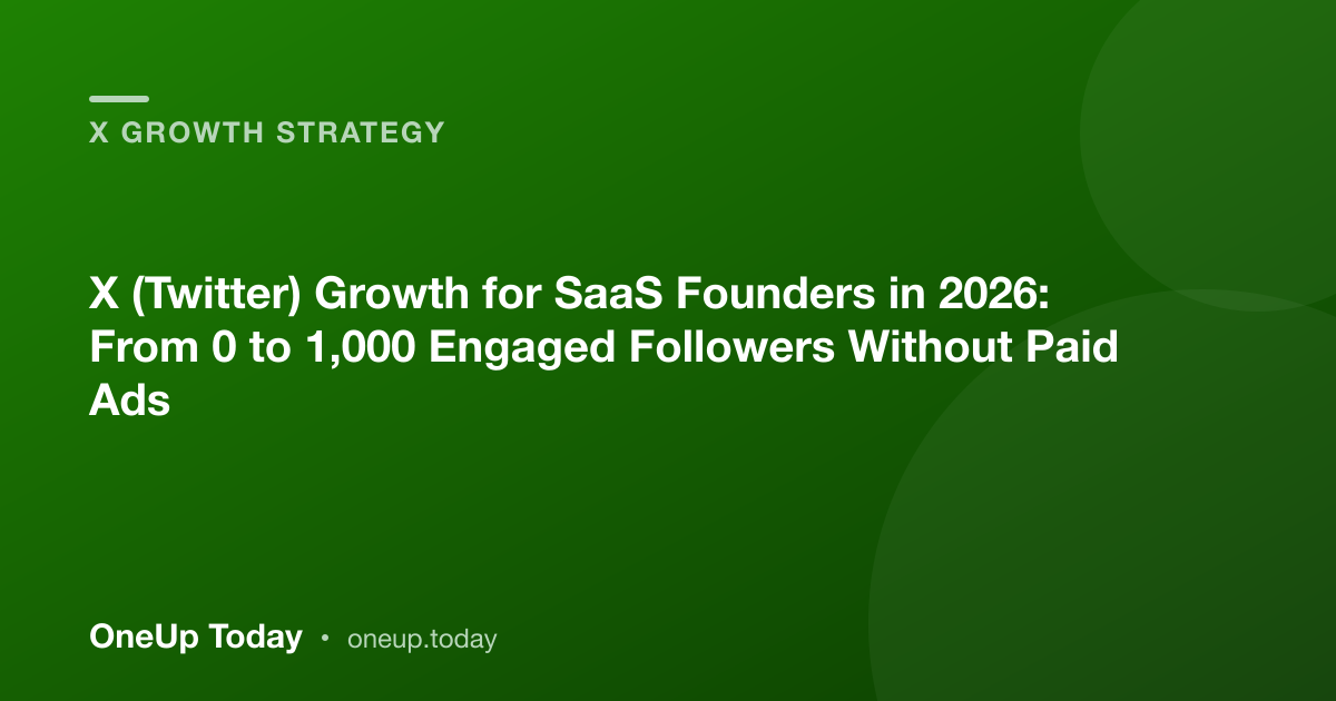 X (Twitter) Growth for SaaS Founders in 2026: From 0 to 1,000 Engaged Followers Without Paid Ads